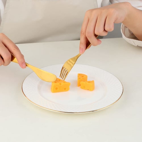 TUPMFG Children's Cutlery Set, 3-Piece Set (Knife, Fork, Spoon), for Kids and Desserts, Stainless Steel, Simple Design with Easy-to-Grip Handles, Hygi