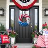 USA Independence Day Wreath, American Flag Patriotic  Wreath Front Door Decoration