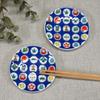 Waza No Kura Kutani Ware Lucky Small Plates with Round and Treasure Crest (Set of 2) Ceramic Small Plates, Side Plates, Brand Name Japanese Tableware