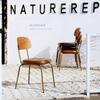 Nordic Wrought Iron Dining Chairs - Solid Wood, Retro Style, Ideal for Café, Hotel, Restaurant & Home Leisure Seating