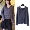 Plus Size Women's Long-Sleeve Modal T-Shirt - Hooded, Solid Color, Sun Protection, Lightweight for Spring/Summer