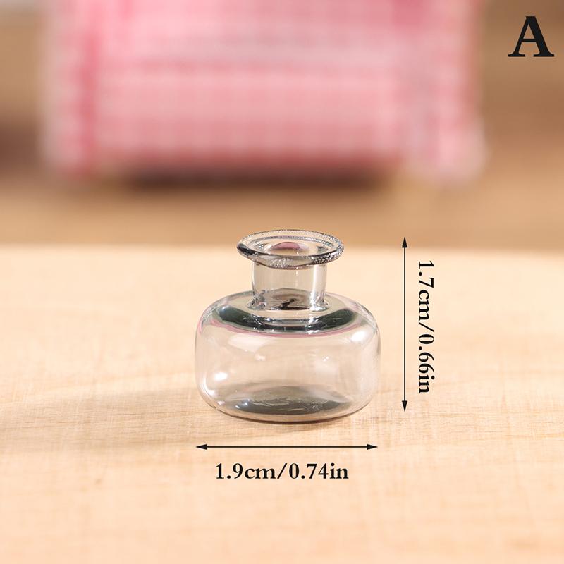 24 Styles 1/12 Lovely Miniature Dollhouse Glass Vase Mini Flower Vase for Doll House Furniture Decoration Accessories