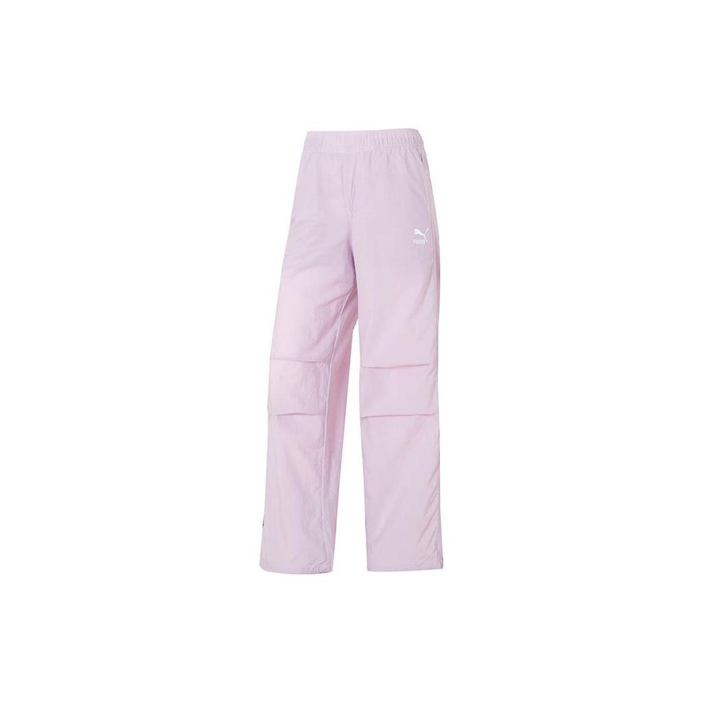 Puma Solid Color Mid-Waist Outdoor Running Casual Pants Women Bottoms Pink 626866-60
