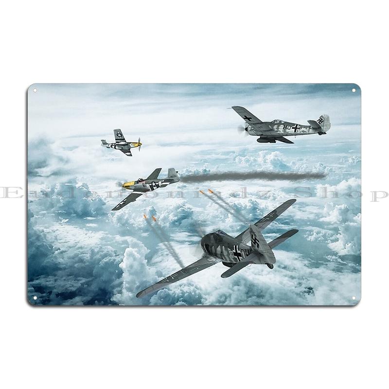 Fw190 Vs Raf Metal Plaque Poster Create Club Party Wall Decor Living Room WW2 Fighter Tin Sign Posters