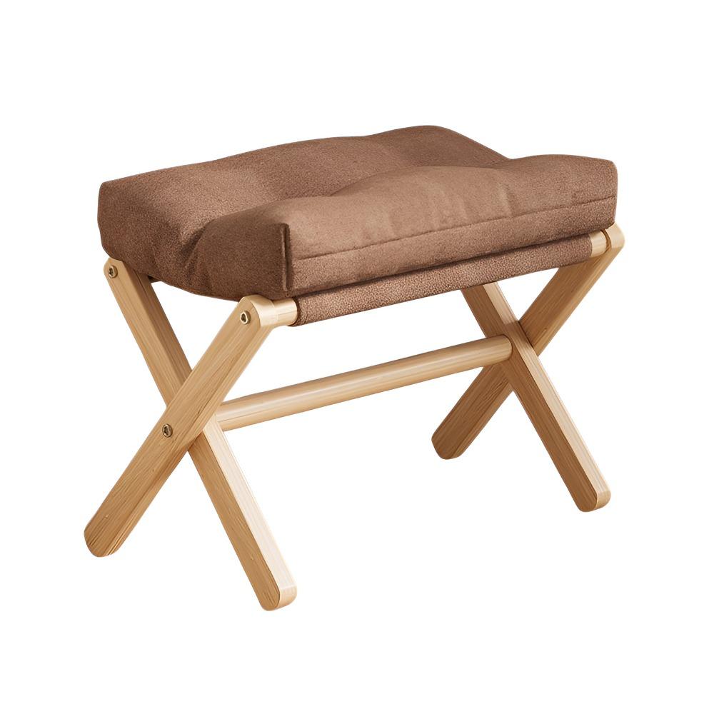 Cotton-filled Cushion Footstool Compact Design Folding Stool Foldable Footstool  Naps Rest
