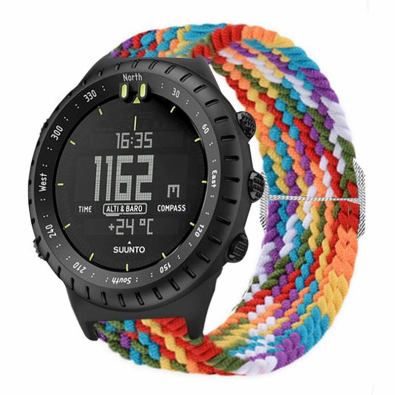 For Suunto Core Watch Band Stretchy 22mm Soft Nylon Elastic Braided Strap