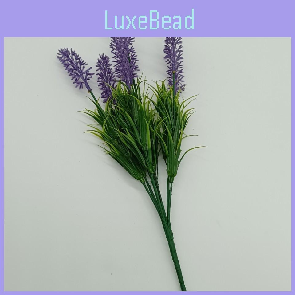 Faux Lavender Flower Arrangement With Plastic Blooms For Office Decoration Space