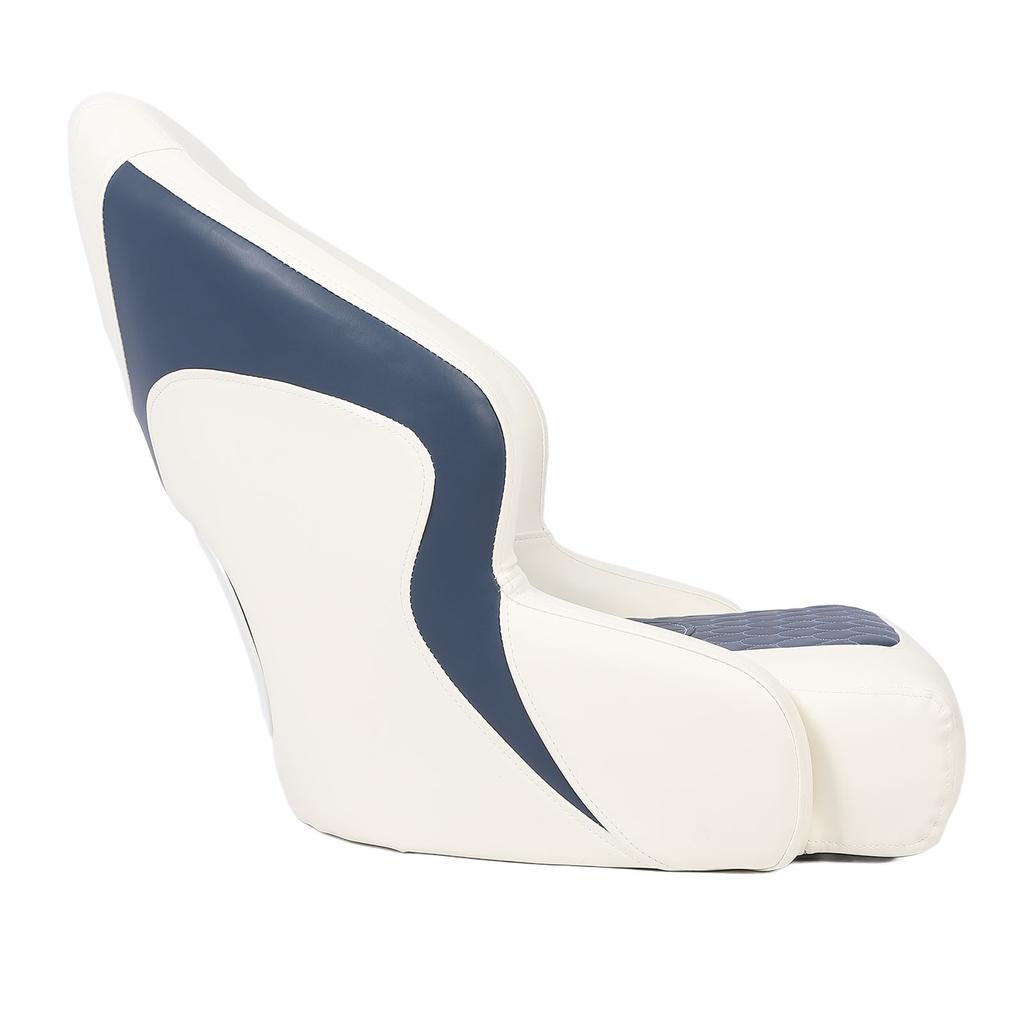 Yacht Captain Seat PVC Leather Water Resistant Scratch Proof Memory Foam with Backrest Two Tone Boat Seat for Pontoon