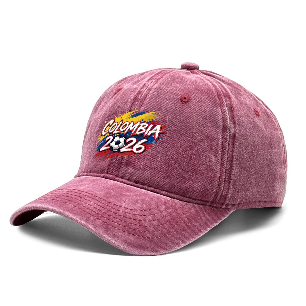 New Colombia Soccer Fan Football Support Washed Cotton Baseball Cap Fashionable, Versatile And Comfortable