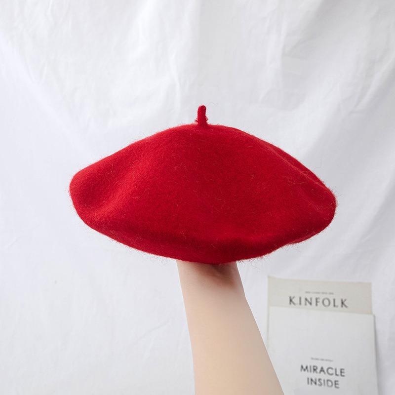 British retro woolen beret hat women's winter versatile fashion warm painter bud hat