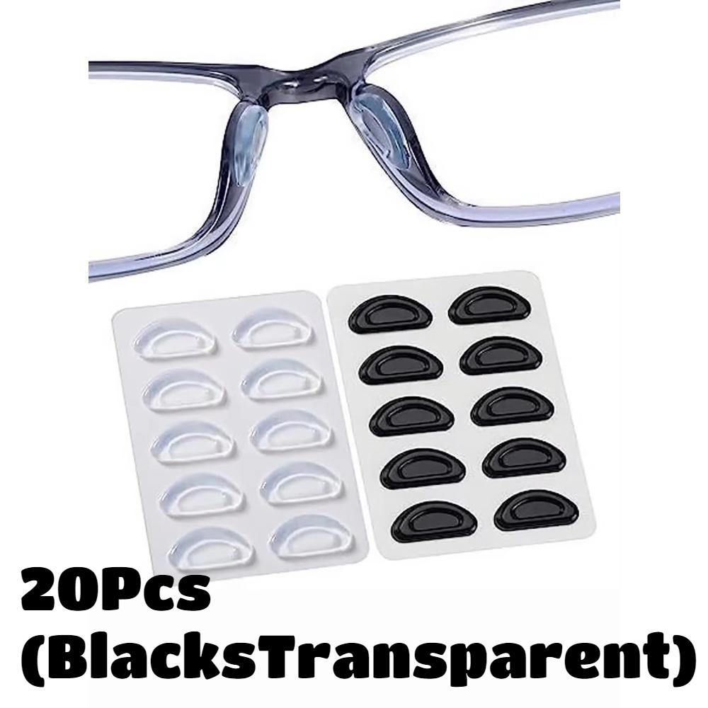 40pcs Nose Pads Super Sticky Anti Slip Eyeglass Soft Silicone Adhesive Glasses Nose Pads for Plastic Frame Glasses Sunglasses