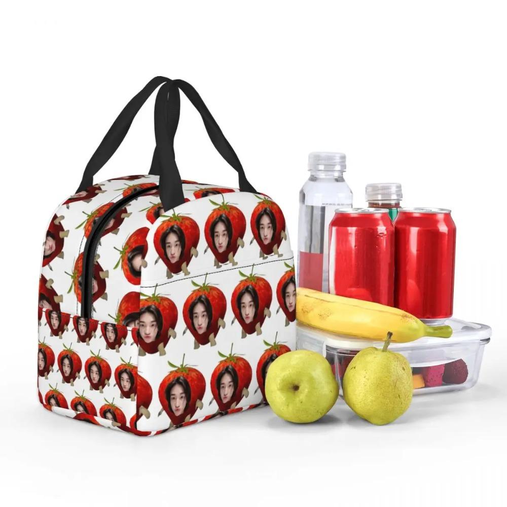 Hyunjin Strawberry Insulated Lunch Bag for Kids School Cooler Thermal Food Box Tote Leakproof Lunch Boxes Container