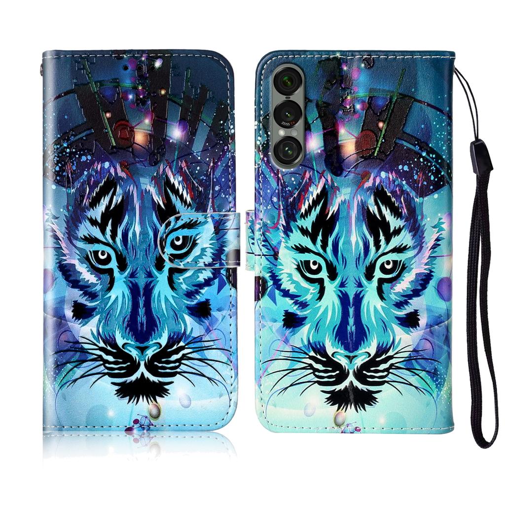 For Sony Xperia 1 VII Case Pattern Leather Wallet Phone Cover with Strap