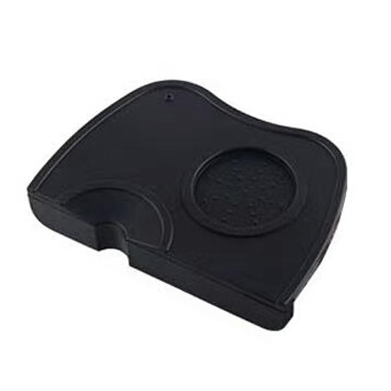 Coffee Press Pad Food Grade Silicone Odorless Double Groove Coffee Tamper Mat for Home Cafe Black M 17.5x12.5x0.6