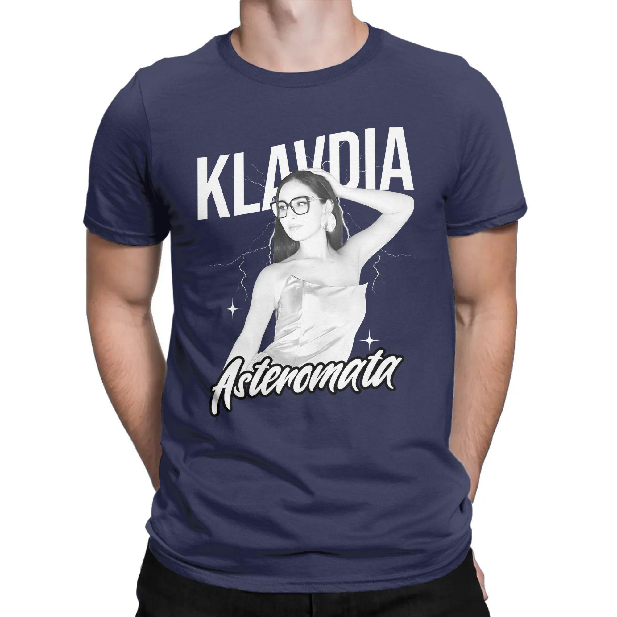

Mens Womens Klavdia Asteromata Eurovisions Greece 2025 T Shirt Pure Cotton Printed Tee Shirts Song Contest Top Clothing 4XL