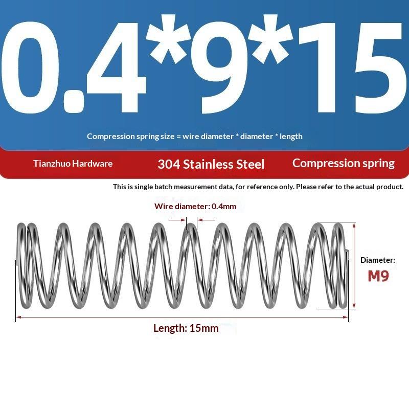 Spring Steel Pressure Return Spring Assortment 0.3/0.4mm Wire Dia 5-20mm Length for Hobbyist Craft Making Projects