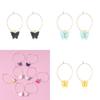 Elegant Women's Butterfly Earrings Alloy Material Popular Fashion Accessory