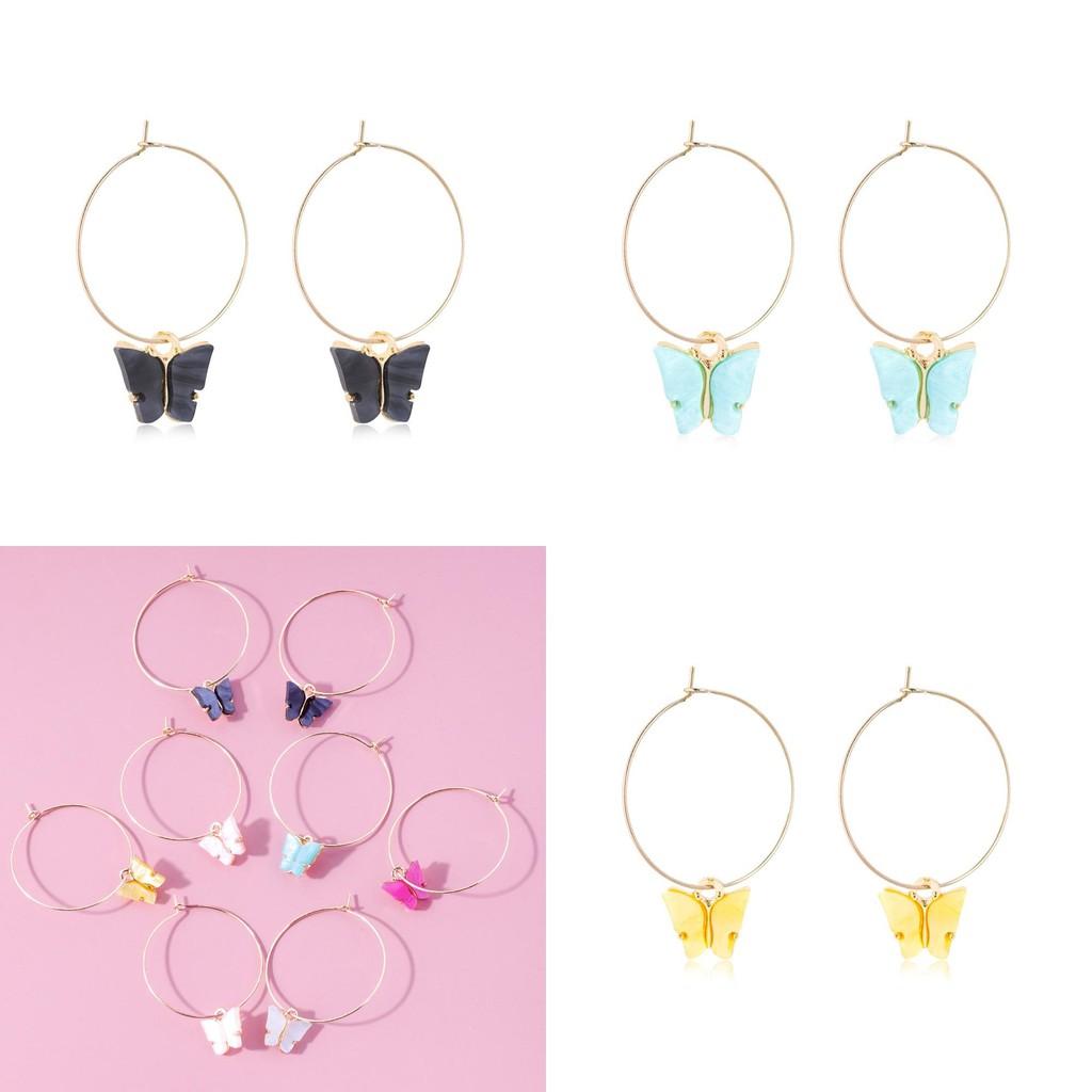 Elegant Women's Butterfly Earrings Alloy Material Popular Fashion Accessory