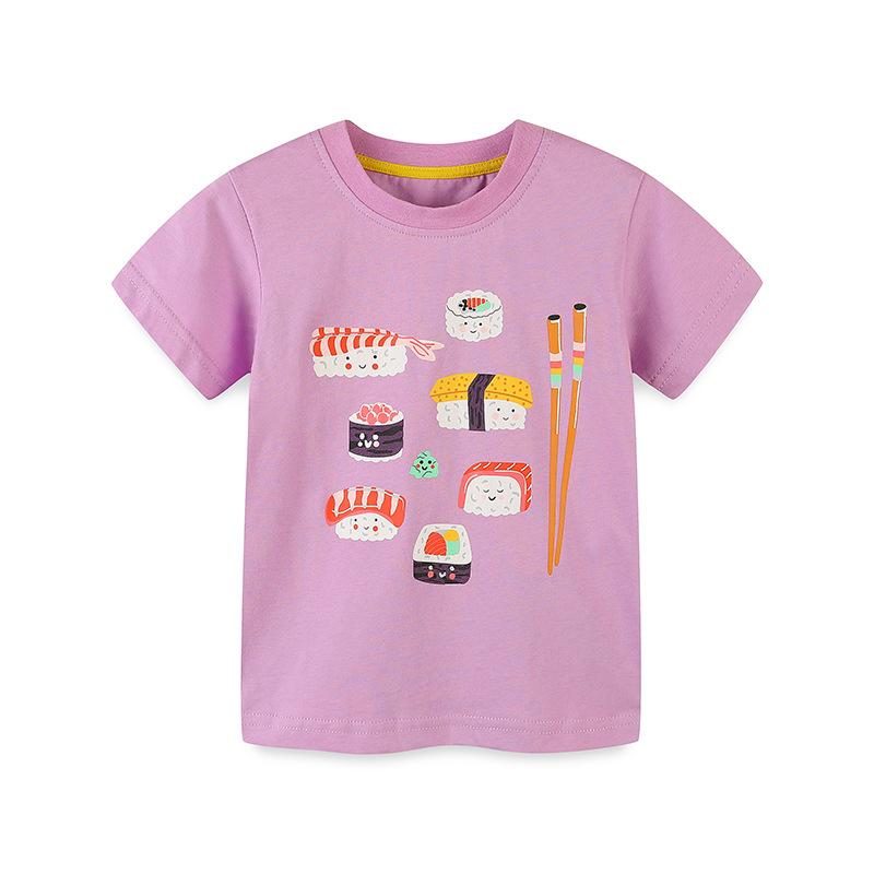 Summer new children s T-shirt cartoon print children s T-shirt round neck short-sleeved top 100