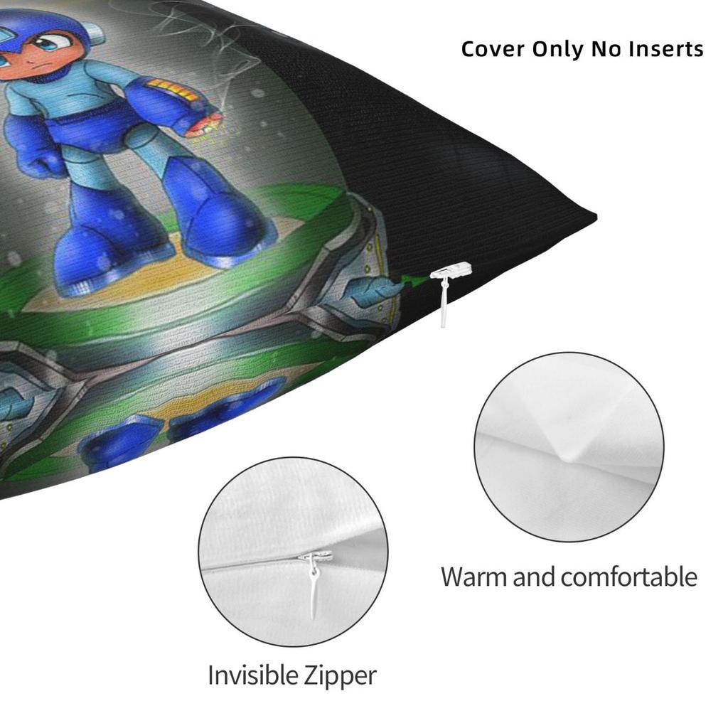 Megaman Video Game Mega Man  Square Pillowcase Cushion Cover Pillow Case Throw Pillow Cover for Home Bedroom Car