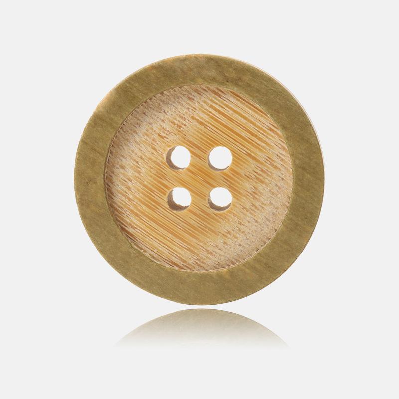 

10 шт. Бамбуковая пуговица Зеленое кольцо, Бамбуковая пуговица Широкий край Четыре глазка Хлопковая и льняная рубашка Пуговица для кардигана Ретро пуговица для пальто primary color 12mm