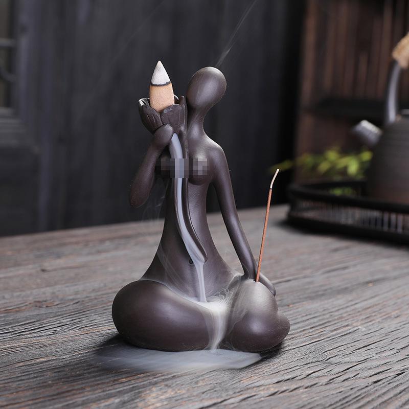 Zisha Backflow Incense Burner - Long-lasting Sandalwood and Agarwood Home Decoration.