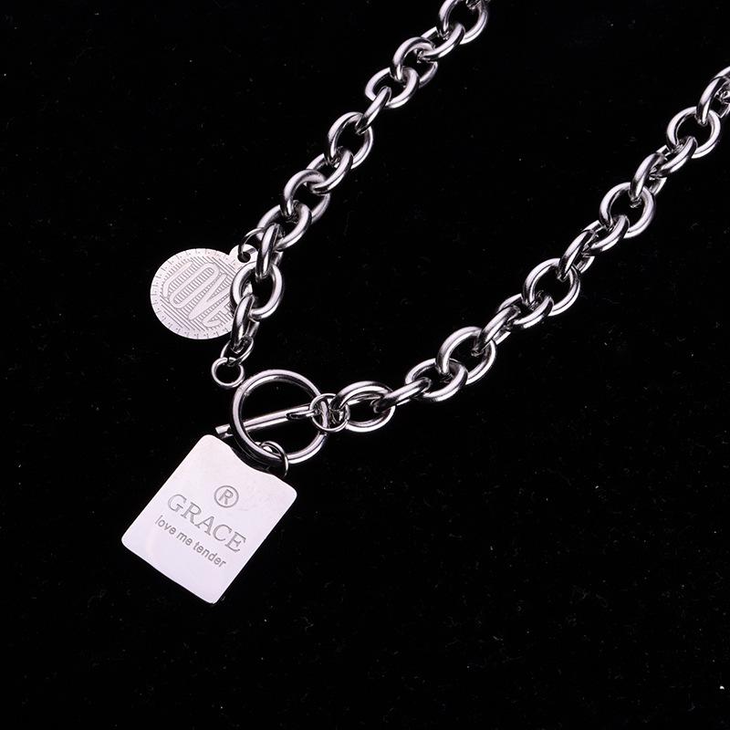 2022 Summer Trend: Unisex Ins Hip-Hop Titanium Steel Coin Necklace