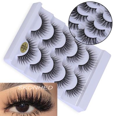 Wispy Flared Fluffy Multilayers Eye Lash Extension False Eyelashes 3D Faux Mink Hair Criss-cross