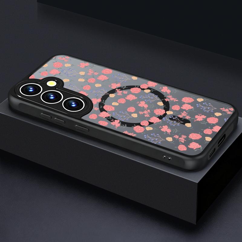 Cute Little Flower Pattern Magnetic Phone Case For Samsung Galaxy S26 S24 S23 Ultra S25 FE S22 Plus S25 Edge For Magsafe Cover
