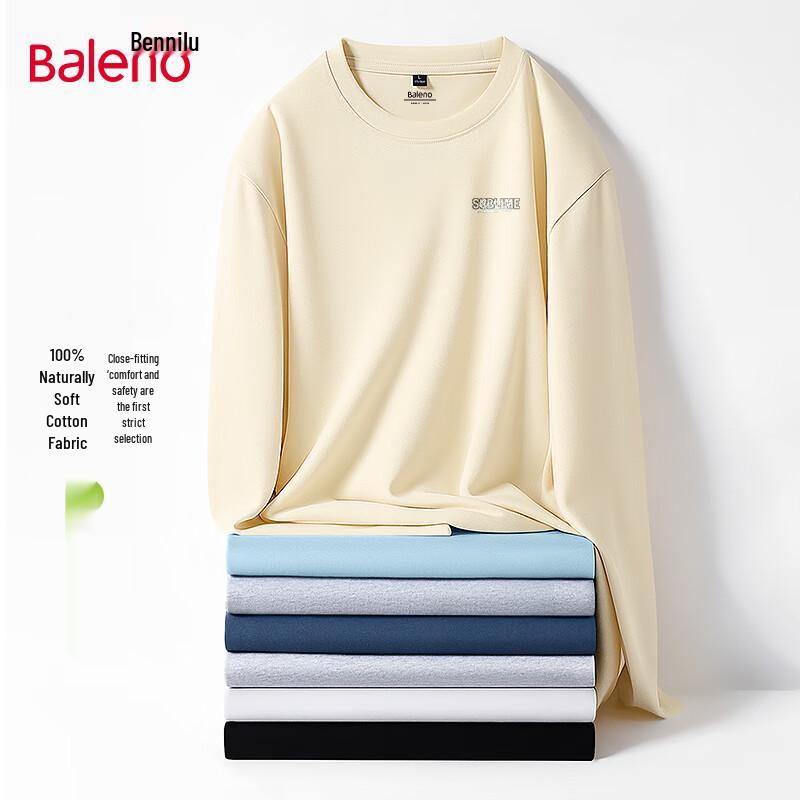 Baleno Men's Heavyweight Cotton Oversize Long Sleeve T-Shirt