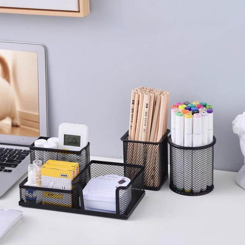 Large Multi-Functional Round And Large-Capacity Creative Square Pen Holder For Office Desktop Storage