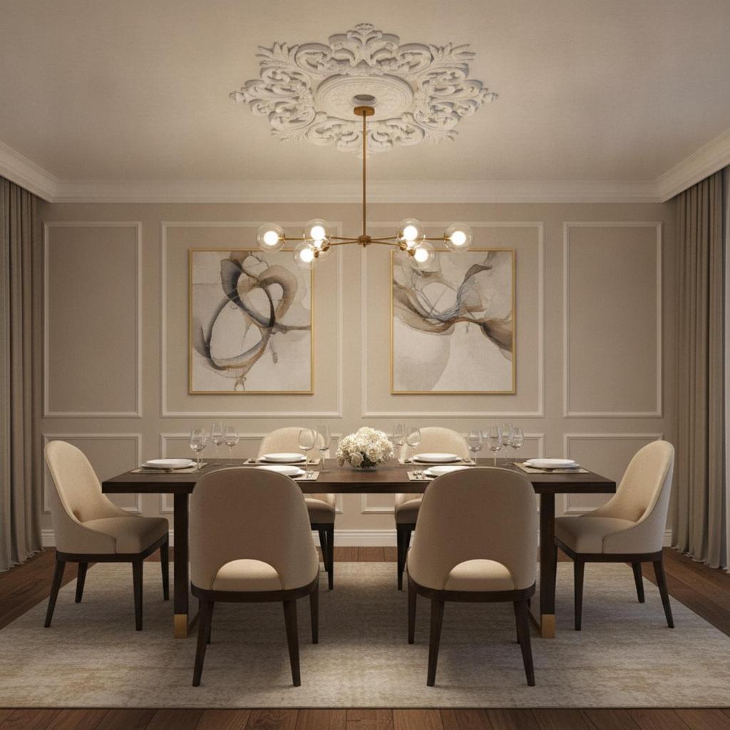 Ceiling Medallion with Center Opening Victorian Floral