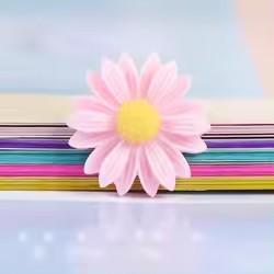 8mm & 13mm Beautifully Colored Flatback Daisy Flower Resin Cabochon Artificial Style for Earring Making or Souvenir Use