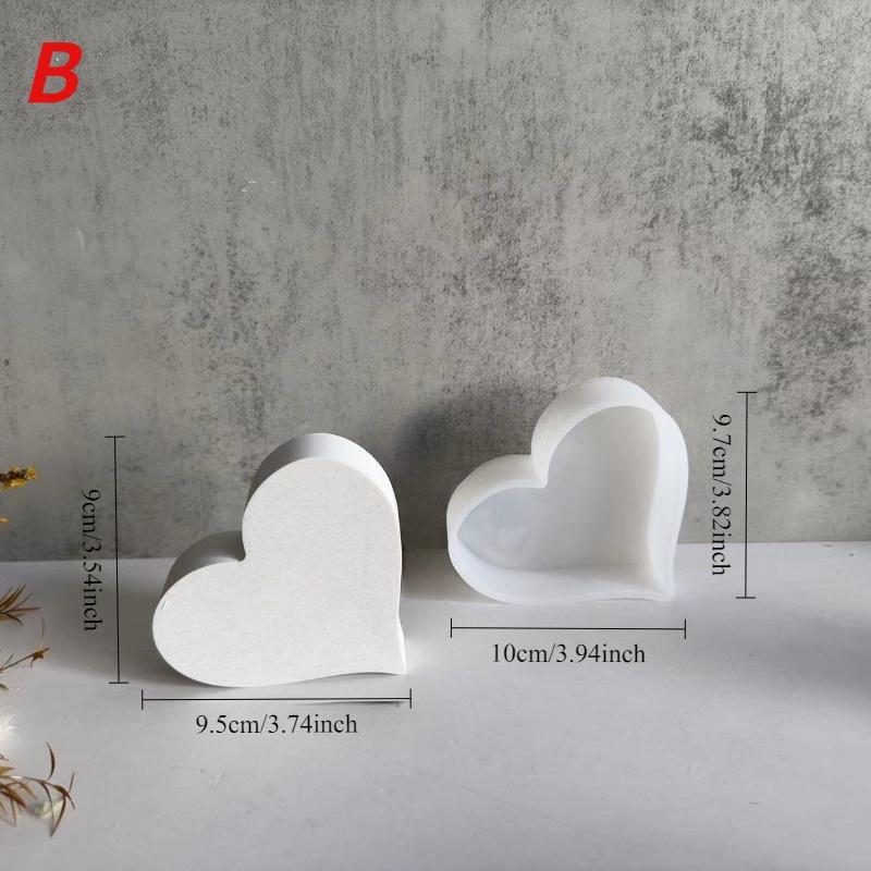 Hollow Love Plaster Decoration Mold DIY Handmade Heart Shape Candle Gypsum Silicone Mold Valentine's Day Gift Home Decoration