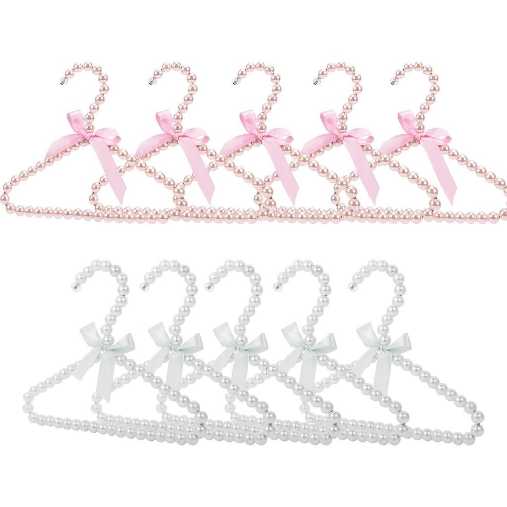 Anna Princess Dress Hangers Set With Pearl Accents For Childs Wardrobe Storage