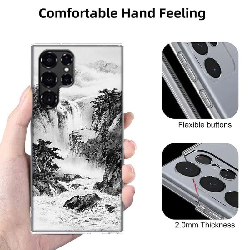 Chinese Style Ink Painting Art Cases Phone Case for Samsung Galaxy S26 Ultra S25 Edge S24 S23 FE S21 Plus S20 S22 S10 Cover TPU