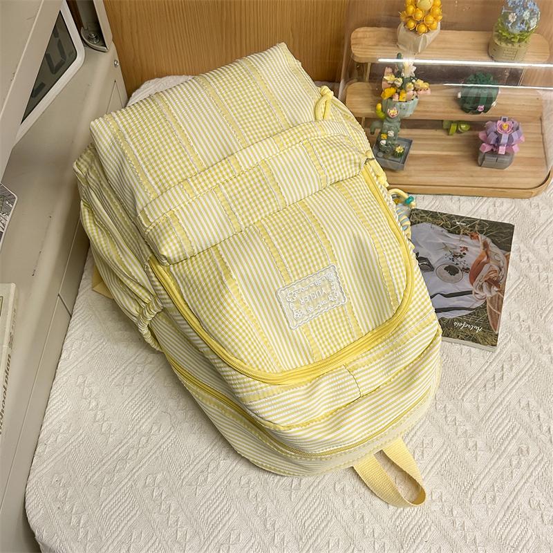 Gestreifter Rucksack Schülerrucksack Schultasche Pendler Rucksack mit großem Fassungsvermögen