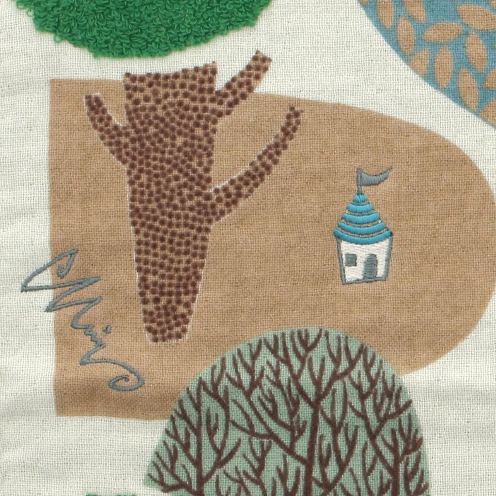 Kusunokibashi Monori Morita MiW Forest House Wash 34 X 35 Cm Towel, Green, A-65603-51-G,