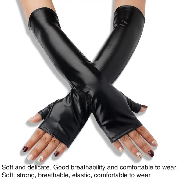 Nachtclubhandschuhe für Frauen und Mädchen Halbfinger Metallic-Handschuhe Partyzubehör