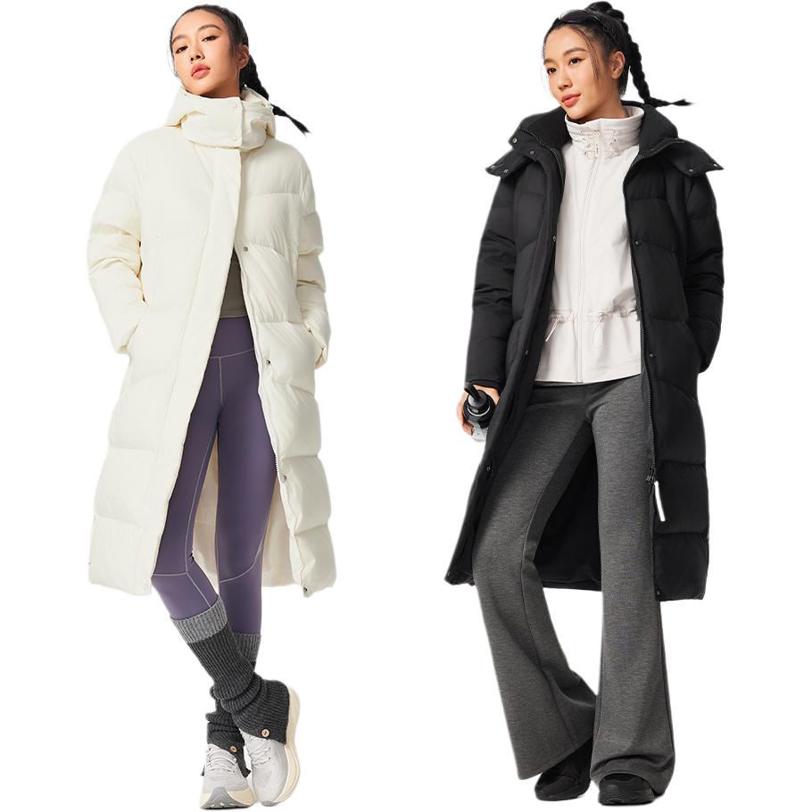 Li-Ning Windproof And Water-Resistant Hooded Letter Down Jacket Women Outerwear AYMV208-2