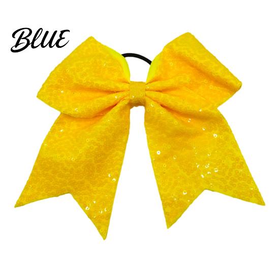 Large Glitter Bow Ties Sequins Hair Bows Elastic Tie Cheerleading Bands for Girls Band Ponytail Holder Scrunchies Women Teens Kids Colorful Sequin