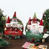 1pcs Fabric Christmas Wreath Garland with Santa and Snowman Door Wall Hanging Rattan Ornament for Holiday Scene Decor