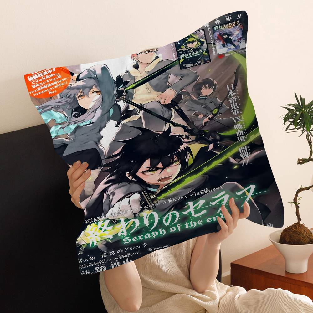 

Anime Seraph of The End Cushion Cover Inches Farmhouse Decor Home Throw Pillow Covers for Couch Decorations 30x30 cm