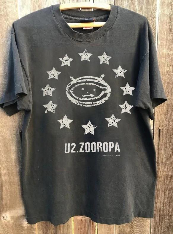 U2 Zooropa Tour Albums 90s Unisex Charcoal Graphic T shirt Vtg NH25448 XXL