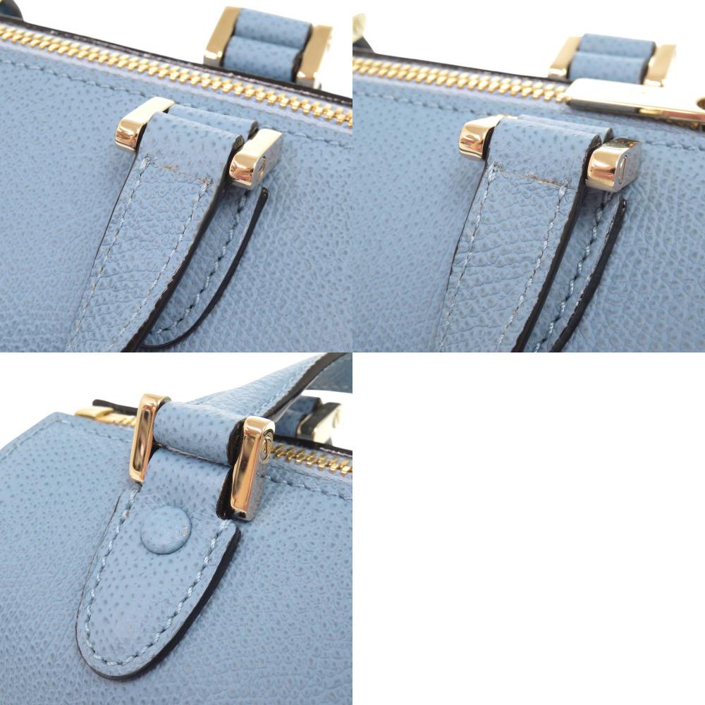 Used AUTHENTIC Valextra V5L30 2WAY Babila Micro Hand Bag blue Leather