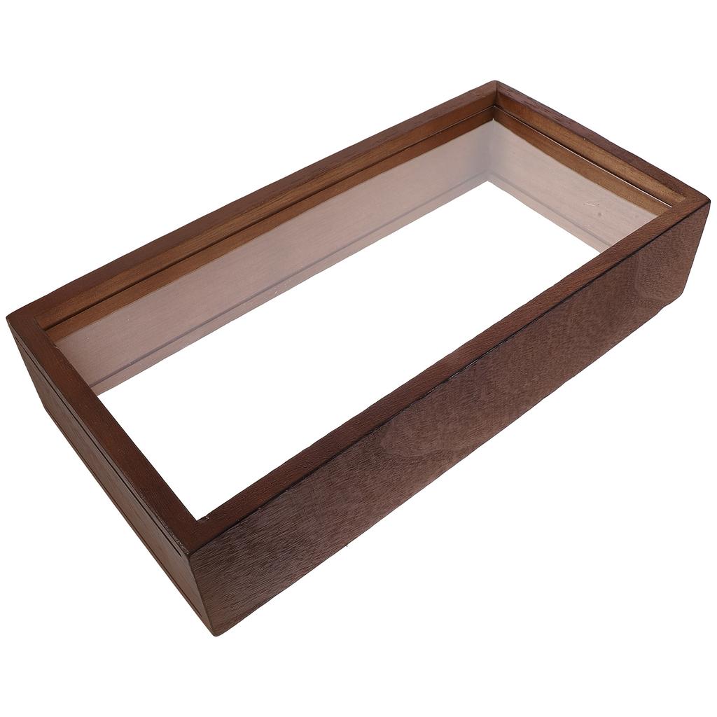 Cornice Scatola Ombra Rettangolare Acrilico Legno Contenitore Desktop Cartolina Fiori Pressati Foglia Secca Vetrina Espositore Campioni Foto