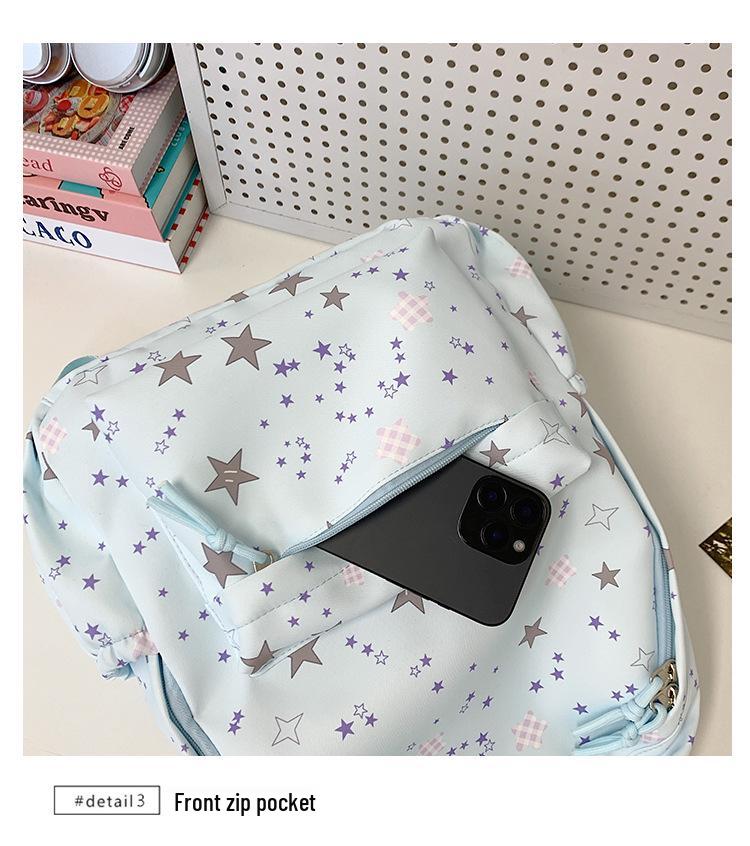 Women's Large Capacity Star Backpack - Lightweight, Cute, and Simple for Primary To High School Students