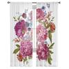 Pink Flower Leaves Modern Tulle Curtains For Living Room Bedroom Home Kitchen Window Sheer Curtains