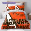 Name Custom Cleveland Browns Logo Pattern Bedding Set Quilt Cover Pillowcase Home Decor Gift (1 * Duvet Cover + 2 * Pillowcase, Without Core)