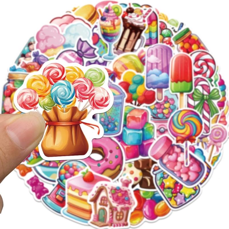 50 Sheet Removable Reusable Adhesive PVC Stickers For Electronics Furniture Helmets Car Water Bottle Laptop Guitar